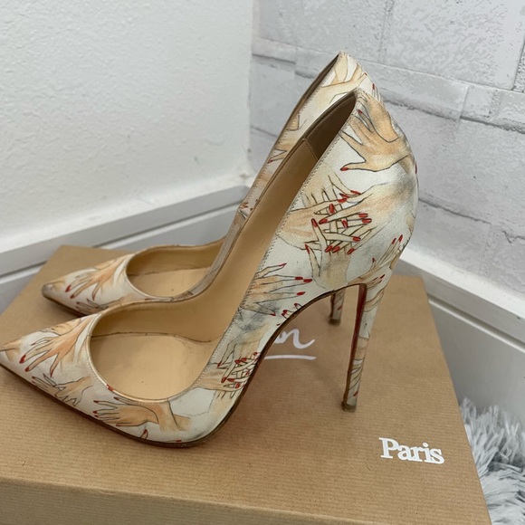 Multi color hand print Christian Louboutins - Picture 2 of 8